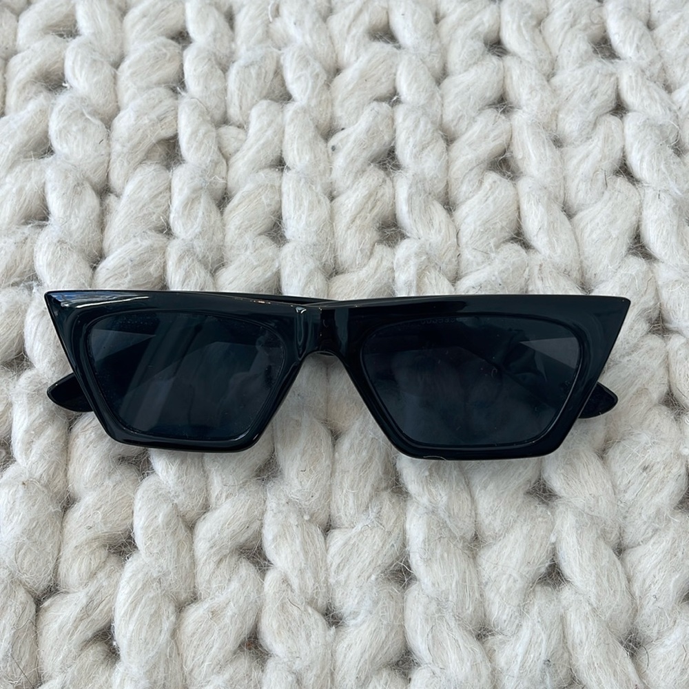 Rectangle Cat-Eye Sunglasses Black